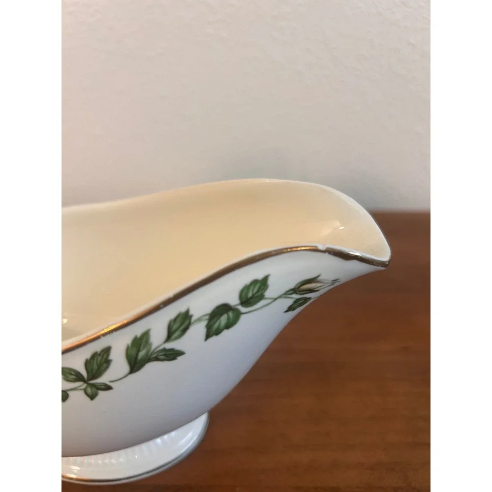 Royal Doulton Carlyle Gravy Boat Bone China Teal Gold Floral H5018 England